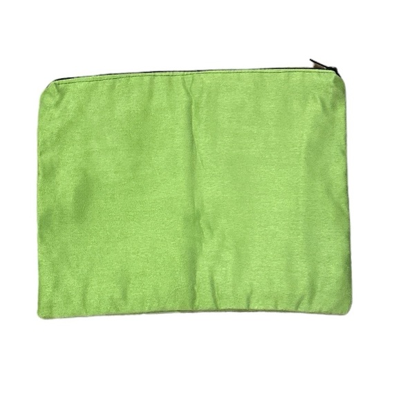 Large Faux Suede Green Pouch - Picture 2 of 3